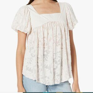 Free People Sunrise to Sunset Babydoll Top Size Small Floral Lace NWT